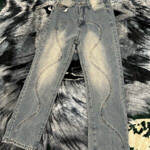 Patterned Gray Men's Jeans
